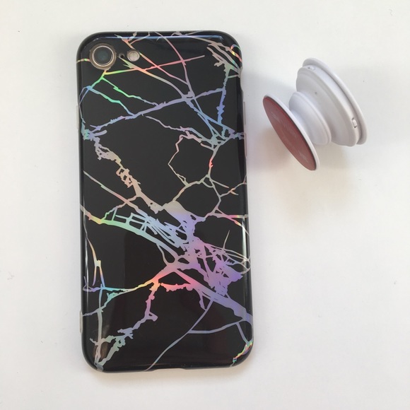 NEW iPhone 7/8/7+/8+/X/XS Holographic Marble Case - Picture 6 of 6
